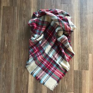 Plaid Multicolor Blanket Scarf